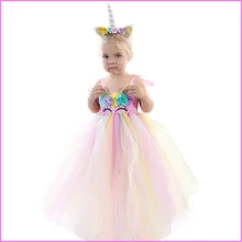 Пастельная Радуга для девочек; платье-пачка с единорогом; праздничное платье принцессы для девочек; Детский костюм с пуримом и единорогом; roupas infantis menina