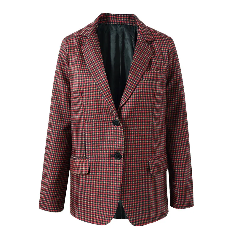 Escalier Women's Casual Button Notched Lapel Lattice Suit Blazer Jacket