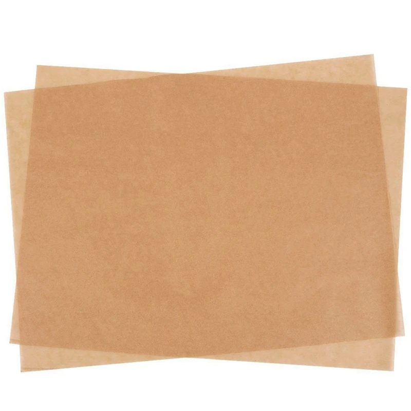 Пергаментные бумажные листы-200-количество предварительно вырезанная неотбеленная пергаментная бумага для выпечки, половинные противни, антипригарная бумага для выпечки