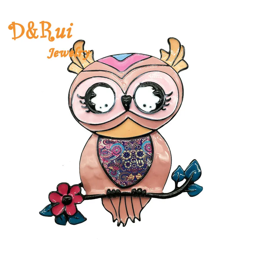 

Funny Owl Brooch for Women Girls Trendy Enamel Birds Pins Jewelry 2019 New Fashion Zinc Alloy Brooches Pin up Dress Accessories