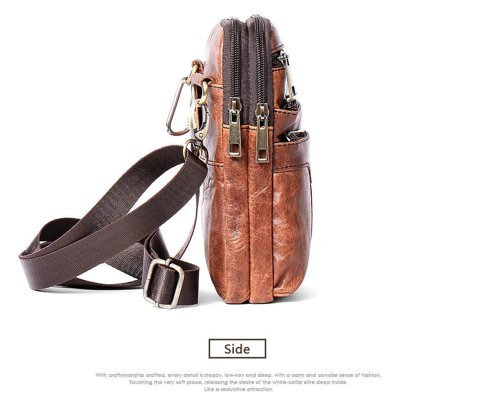 Messenger Bag Men Waist Pack Genuine Leather Men's Shoulder Crossbody Bags For Men Belt Bag (13)