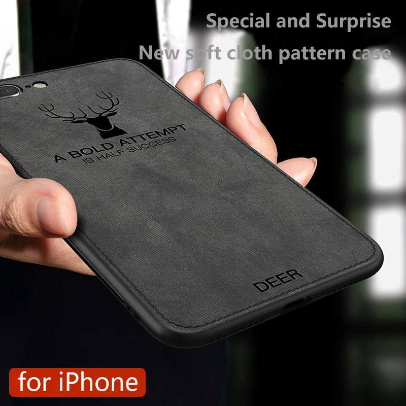 Funda de coche magnética de TPU suave con textura de ciervo 3D para iPhone 6 6 S 7 8 Plus con imán incorporado funda de placa para iPhone 8 Plus
