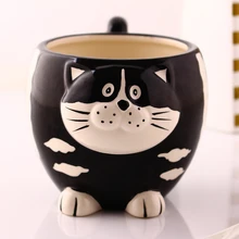 Tea coffee mugs ceramic 3D Cartoon cat owl milk cup home decor craft room wedding decoration