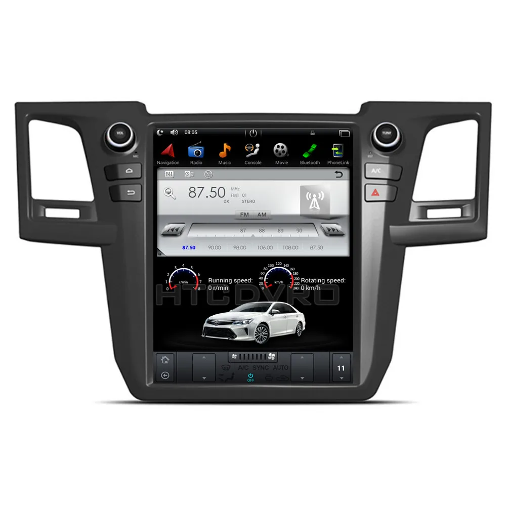 Sale YMODVHT 12.1inch Telsa Style Vertical Screen Quad Core Android 7.1 2GB Car DVD GPS for Toyota Fortuner/Revo 2012-2015 AUTO A/C 10