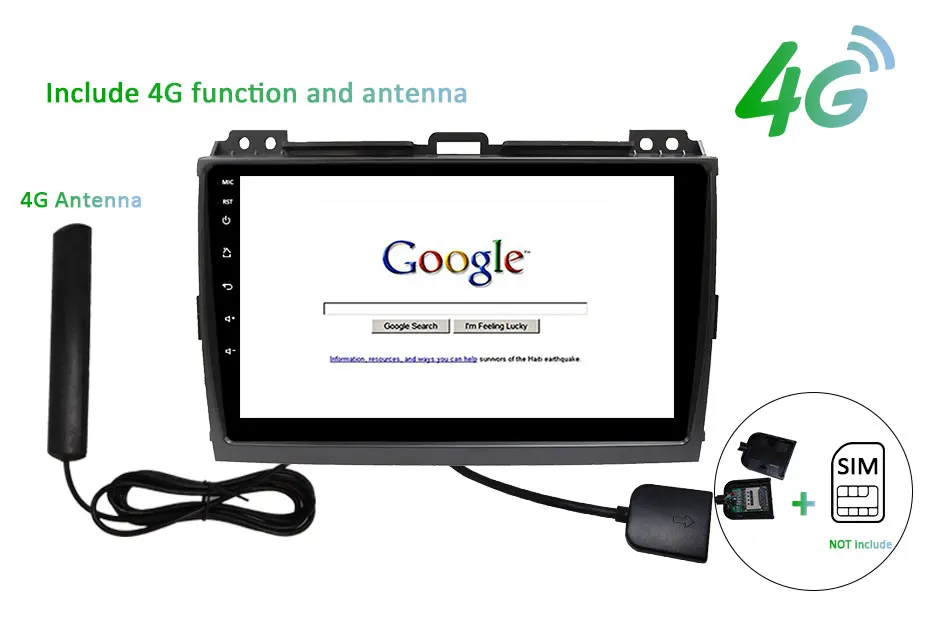 Cheap DSP IPS Android 9.0 Car GPS Radio for Toyota LAND CRUISER Prado 120 Lexus GX470 Multimedia Screen Build in 4G MODEM Slot No DVD 7