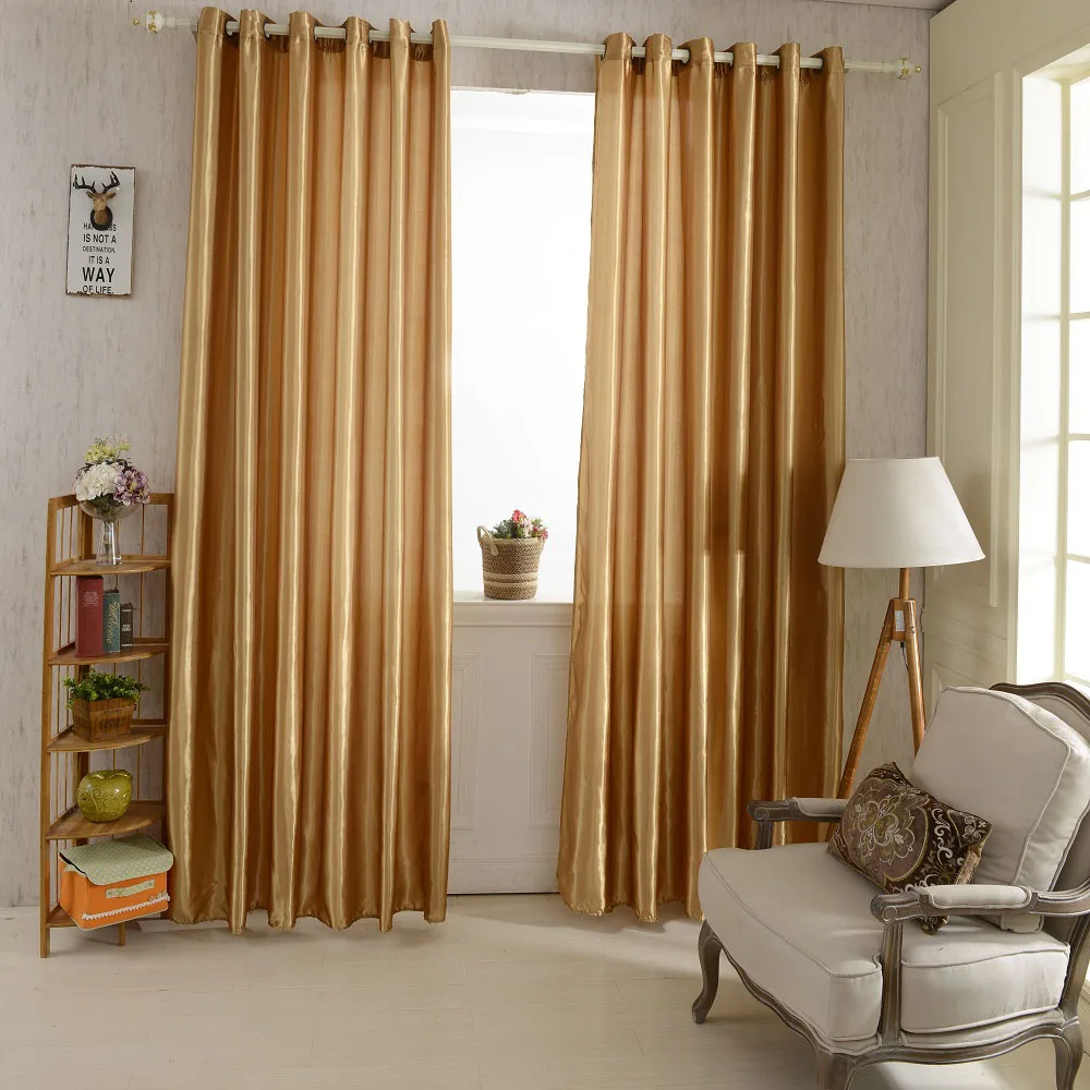 2PCS 100*250cm Grommet Blackout Curtain Linings Panel Bright Colored