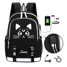 Сейлор Мун световой Luna косплэй рюкзак для женщин мужчин Японии аниме ноутбук школьный рюкзак для книг