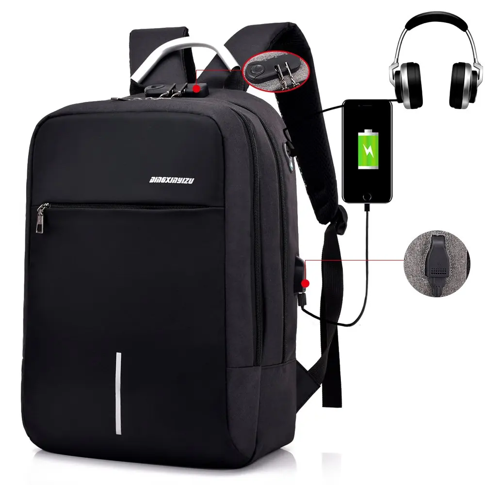

Business Laptop Backpack Water Resistant Anti-theft College Backpack with USB Charging Port & Lock 15.6 Inch Laptop Backpack