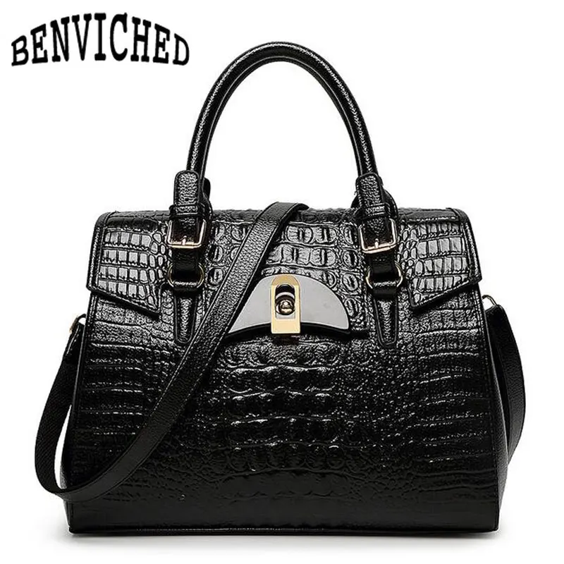 Fashion Women Bag 2017 Famous Brands Luxury Genuine Leather Bags Handbags Women High Quality Alligator Shoulder Messenger Bag