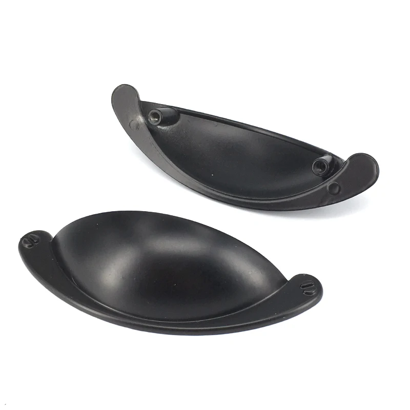 

8PCS Black Retro Zinc alloy Shell Pull Handle Vintage Furniture Kitchen Drawer Cabinet Door Handle Knobs