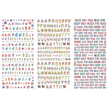 

3 PACK/ LOT WATER TRANSFER DECAL NAIL ART NAIL STICKER ALPHABET LETTER PERFUME BOTTLE YE363-365
