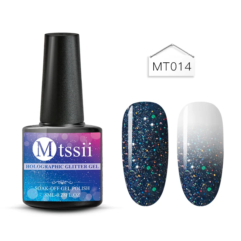 Mtssii 8 мл голографический Блеск УФ-гель для ногтей Platinum лак Радужный красочный мерцающий Маникюр светодиодный лак для ногтей - Цвет: HHS02970