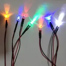 F5 5 мм Цветной объектив белый красный зеленый синий желтый оранжевый 3 В 5 В 6 В 12 В 24 В светодиодный свет лампы с 20 см провод для игрушек DIY x100pcs