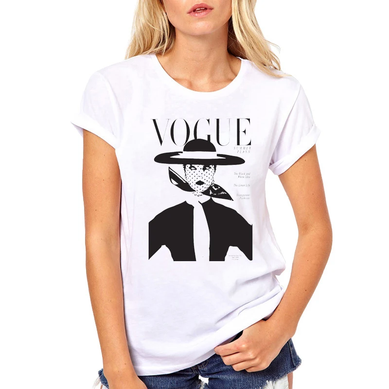 TEEHUB Новая модная женская футболка Парижа Vogue Beauty винтажный принт o образный вырез