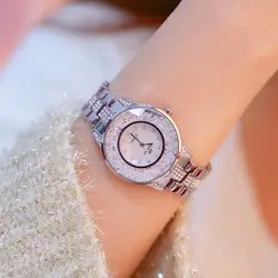 Для женщин Роскошные модные женские часы женщина горный хрусталь Наручные часы моды Кристалл часы подарок Для женщин Relogios часы Прямая
