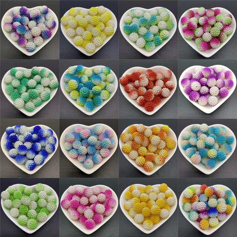 

12mm 30pcs Acrylic Spaced Beads Multicolor Bayberry Beads Round Loose Beads Fit Europe Beads For Jewelry Making DIY Accessories