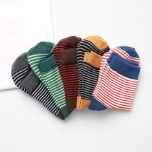 PEONFLY для женщин носки для девочек модные Хлопковые женские абсорбент хлопковые носки в полоску повседневное