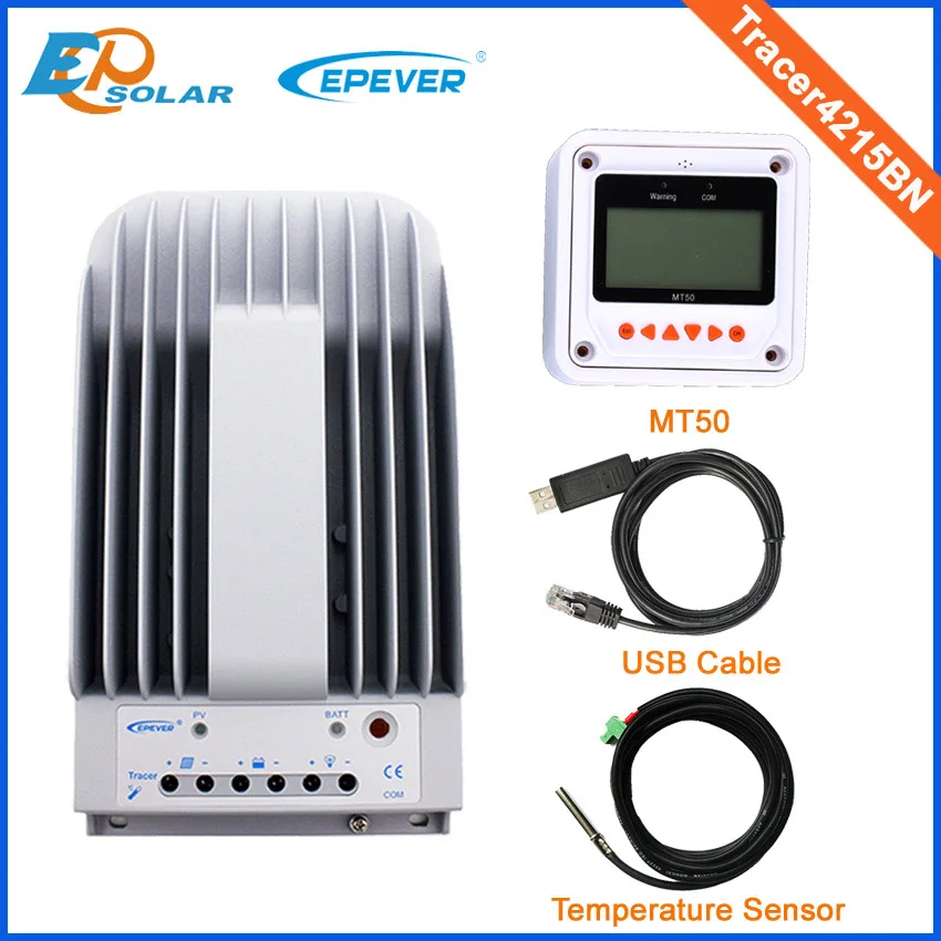 EPEVER Tracer4215BN high quality solar mppt controller+MT50 Meter+USB cable+temperature sensor 12v