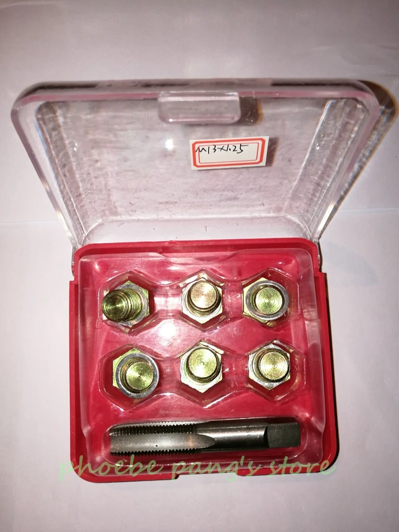 7Pc/Set Automotive Drain Tool Oil Sump Pan Stripped Thread Repair Kit