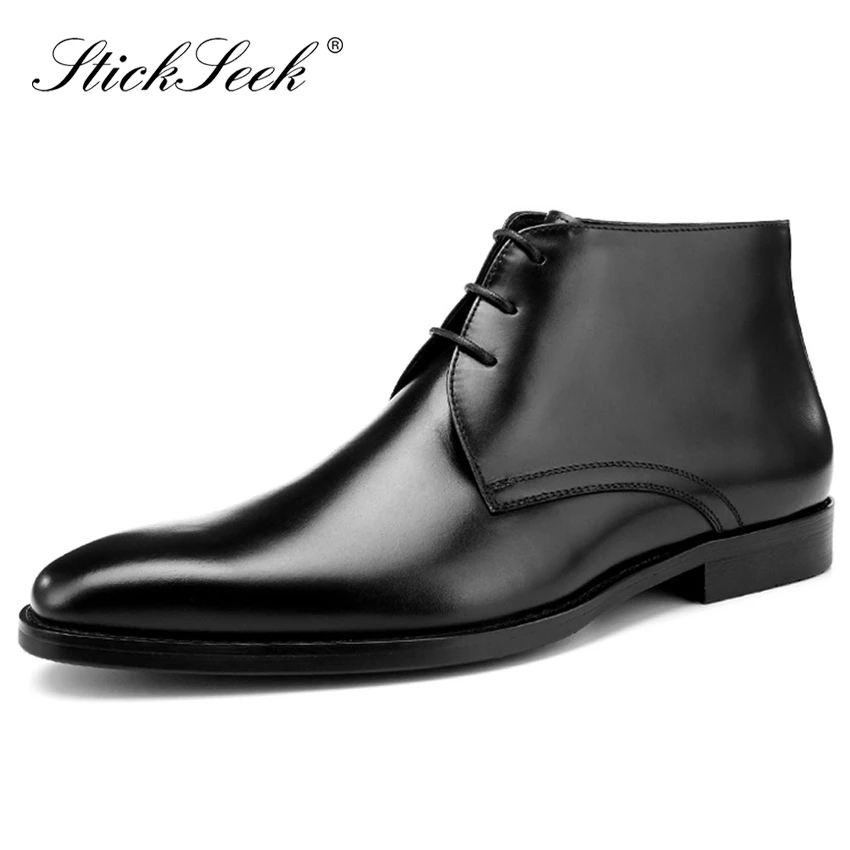 

New Vintage Genuine Cow Leather Formal Dress Man Ankle Boots Handcrafted Men's Banquet Welted Wedding Party Chukka Shoes SK185