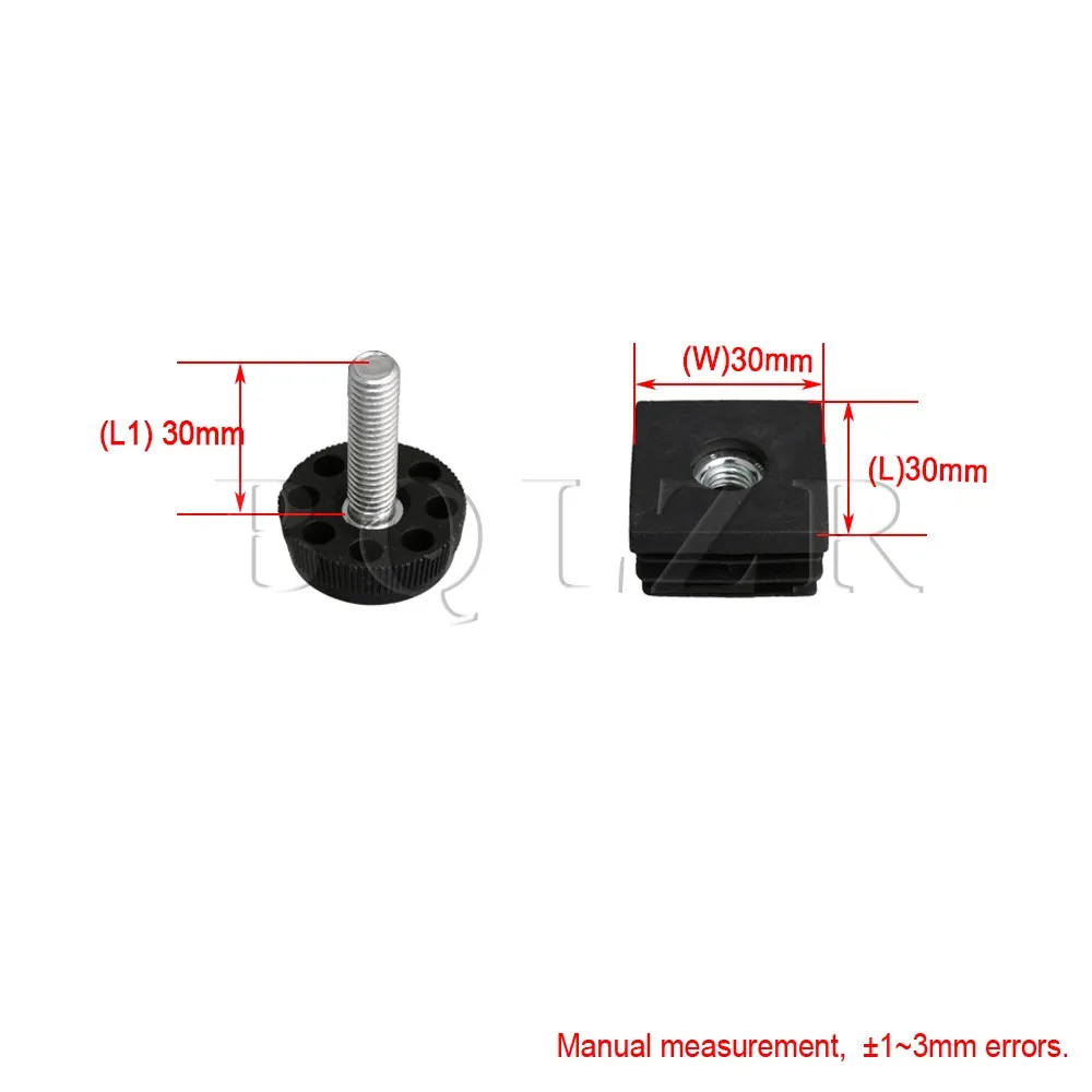 10x BQLZR 30mmx30mm M8 Thread Black Plastic Furniture Table Leg Plug Blanking End Caps Insert Plugs with Adjust Thread Feet 10x BQLZR 30mmx30mm M8 Thread Black Plastic Furniture Table Leg Plug Blanking End Caps Insert Plugs with Adjust Thread Feet