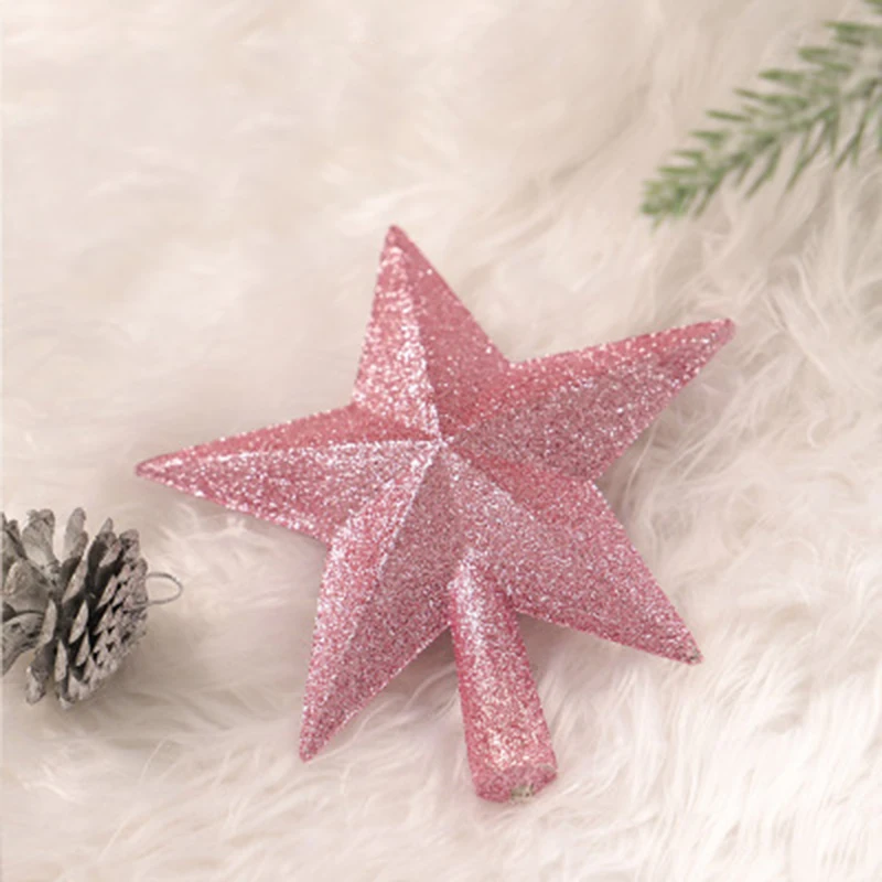 Pink Christmas Tree Top Star 20cm Three-dimensional Plastic Christmas Star Holiday Decoration Pink Christmas Tree Top Star 20cm Three-dimensional Plastic Christmas Star Holiday Decoration