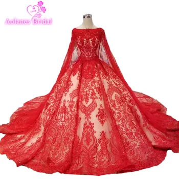 شراءأفضل بيع الساحرة 2019 ثوب مسائي الموضة الفاخرة الحبيب مذهلة مطرز الأحمر تول طويل الكرة ثوب فساتين لحضور الحفلات الموسيقية