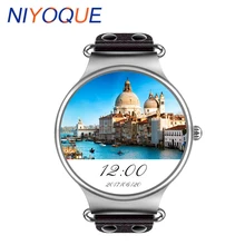 NIYOQUE KW98 3g сим-карты для приставки Android Smart часы 8 Гб gps часы-телефон MTK6580 4 ядра 1,39 дюймов монитор сердечного ритма шагомер