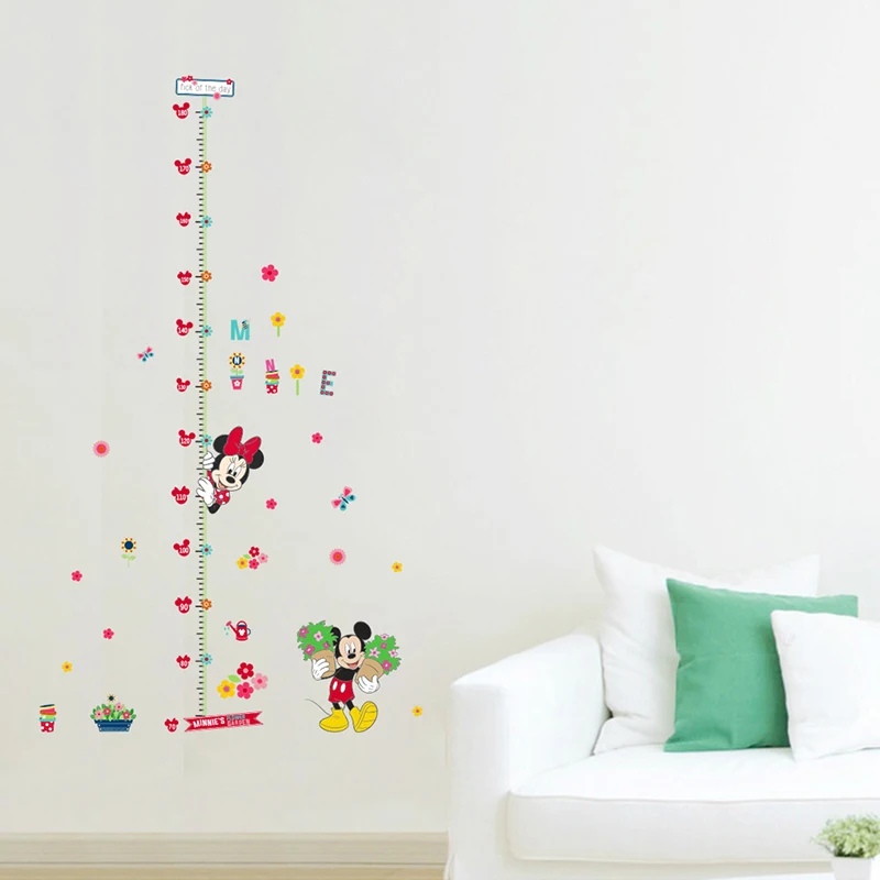 

Cartoon Movie Mouse Minnie Children Height Measure Wall Decals For Kids Room Home Decor PVC Adesivos De Parede DIY Wall Stickers