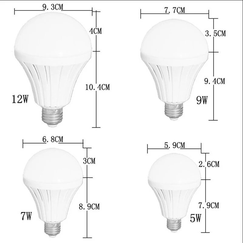 Перезаряжаемые E27 светодиодный аварийный светильник 5 Вт/9 Вт/12 Вт/15/18 Вт белый светодиодный смарт лампочки Светодиодный