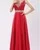 Клиновидный вырез, v-образный вырез, формальные Длинный дизайн Большие размеры шелк зухаир мурад Бисер Вечерние вечернее платье Vestido - Цвет: Красный