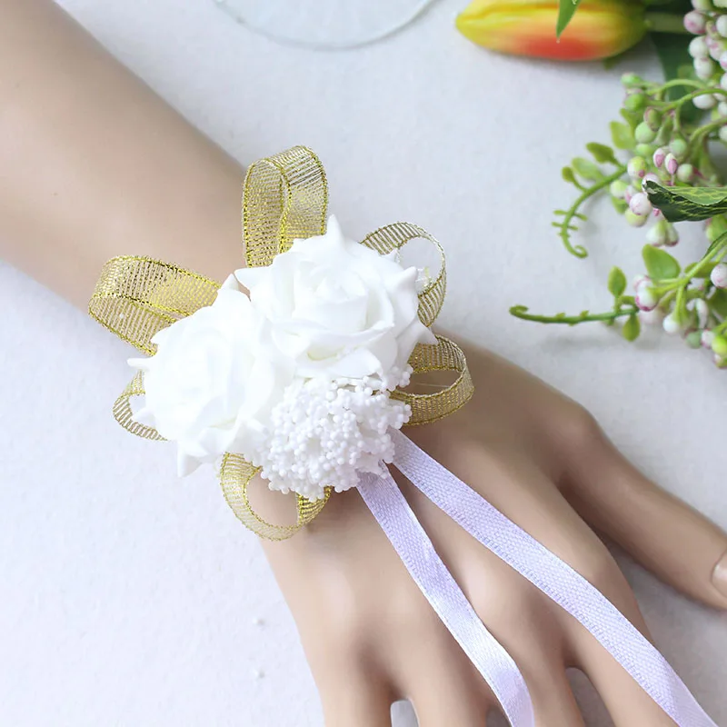 Wrist Flower Bridesmaid Hand Flowers wedding corsage  (14)