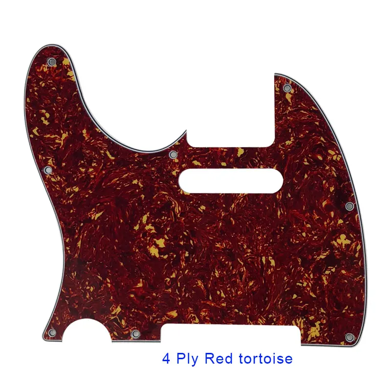 Pleroo Гитары аксессуары для левой руки Pickguards для американский Стандартный Tele гитара Telecaster 8 Винт гитара отверстия защитная пластина - Цвет: 4 ply red tortoise