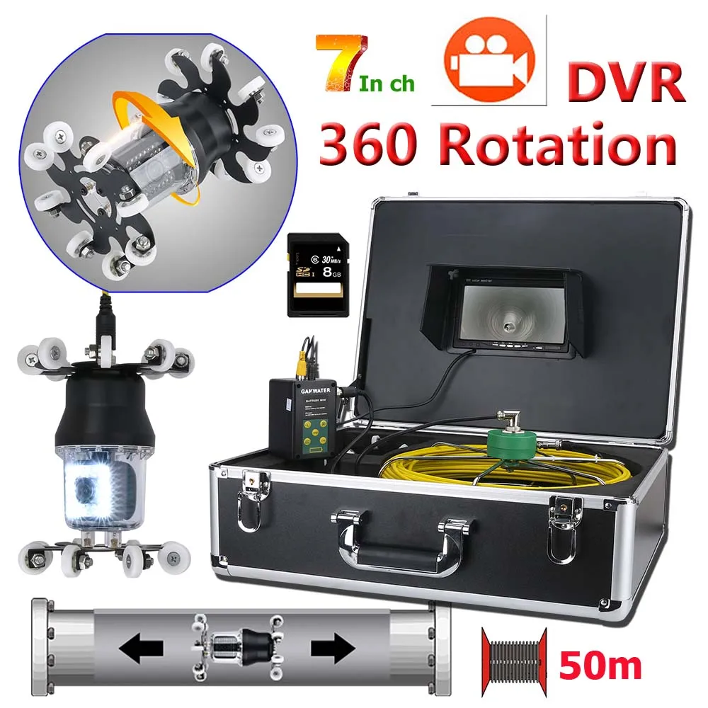 

Yobang Security 7 Inch HD CCD 800 TVL WiFi Pipe Sewer Inspection Video Camera support Android/IOS 360 Rotation IP68 Waterproof