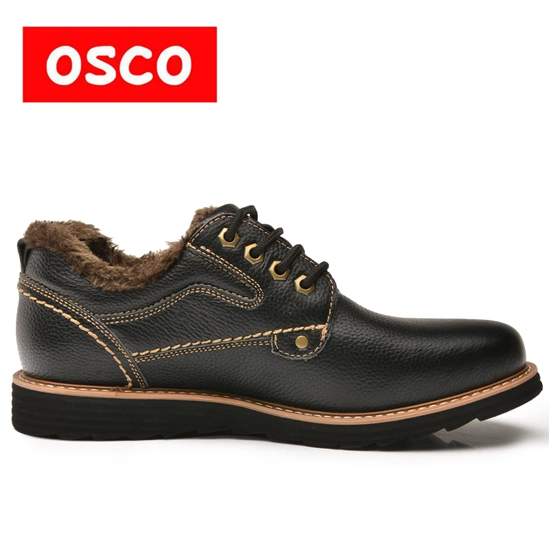  OSCO PUBG Factory Direct WINTER New Men Cow Leather Boots Fashion Men Casual WARN Ankle Boots#RUC36