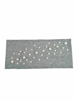 

P18213 2018 newest fashion light grey plain hairband dot hair accessories with beautiful pearl