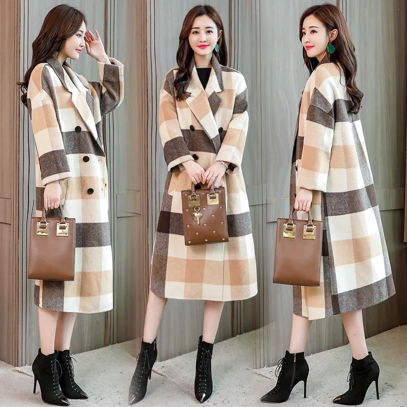Brand Design Winter Coat Women Warm Cotton-padded Wool Coat Long Women's Cashmere Coat European Fashion Jacket Outwear