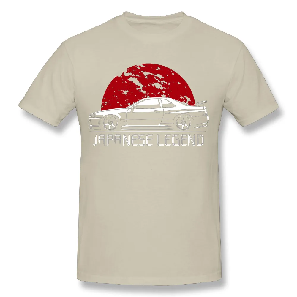Крутая Мужская футболка GTR Car, японская легенда, Skyline, стильная футболка - Цвет: Бежевый