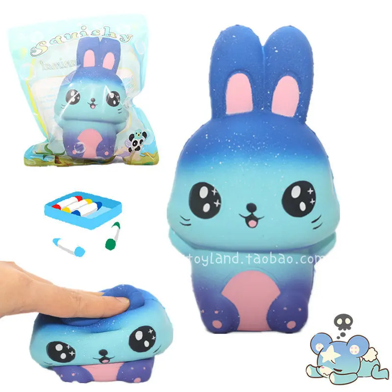 12 см Kawaii Радуга Кролик Банни мягкими замедлить рост Jumbo мультфильм мягкий Squeeze