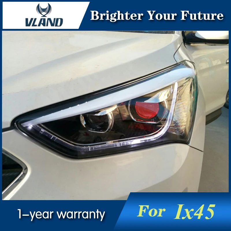 Головная лампа для Hyundai Santafe IX45 2013 2014 2015 2016 2017 Светодиодная лента фара Angel eye|Фара