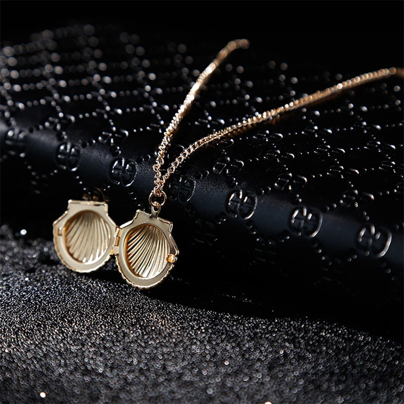 De lujo para Mujeres Moda Amor Deseo Collar De Perlas Ostra Gota Colgante puede BR