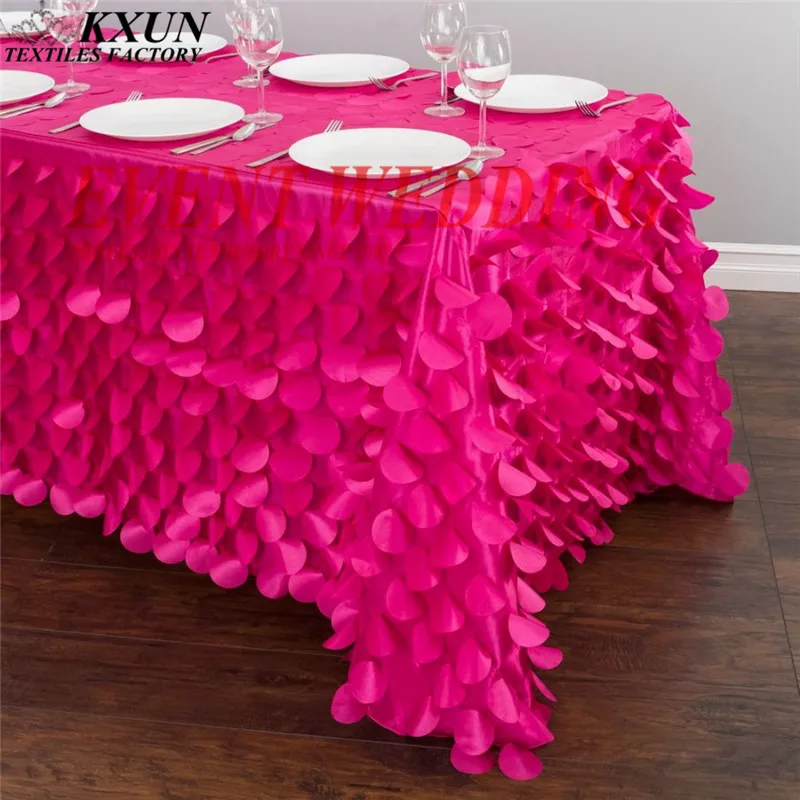

Good Looking Taffeta Embroidered Tablecloth Round Rectangle Table Cloth For Wedding Event Decoration