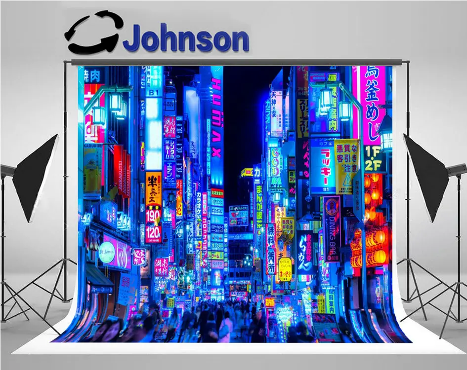 Tokyo City Skyline Shinjukus Kabukicho Night Light Background High Quality Computer Print Wall Photo Backdrop Backgrounds Aliexpress