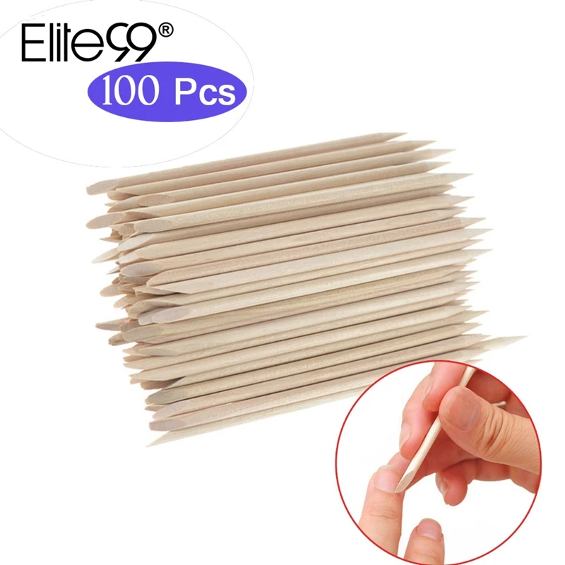

Elite99 100pcs Cuticle Pushers Nail Pusher Wooden Stick Nail Art Nail Tools Drill Stick For Dead Skin Pushers Gel Nail Polish