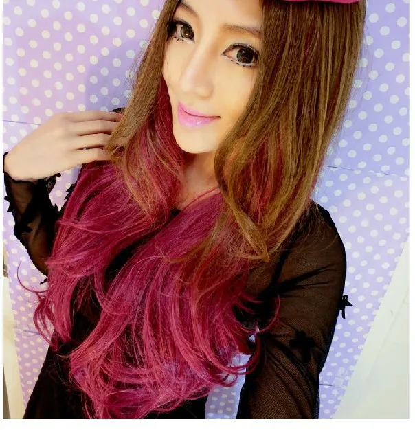 Women Japanese Harajuku Carved Long Curly Hair Wig Anime Wig