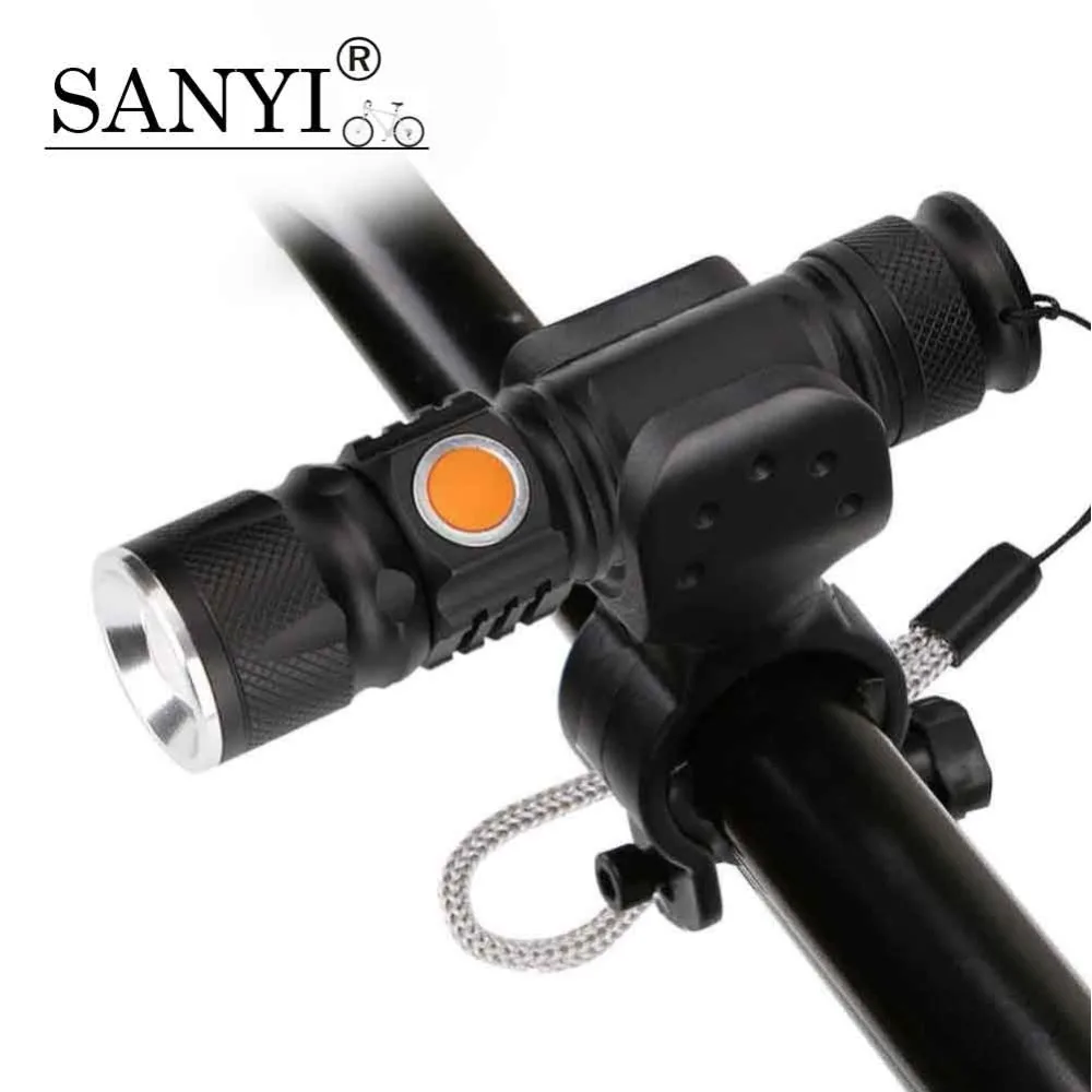 

Sanyi Bicycle Light 2000 Lumen USB Rechargeable Bike Front Light MTB Bike Light Zoom Flashlight Waterproof Built-in Battery