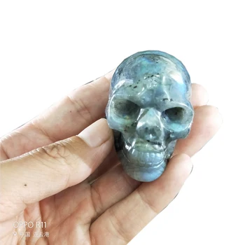 

1pcs Natural labradorite and rose quartz skull beautiful Amethyst skull white turquoise skull opal black