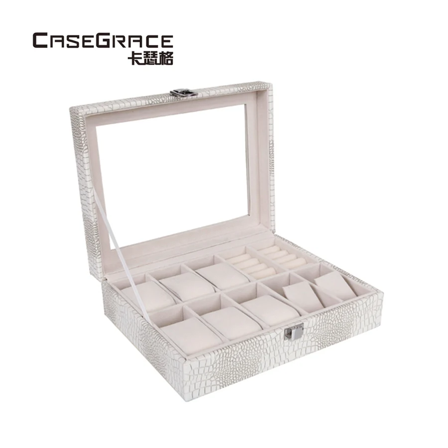 Casegrace прямоугольник аппаратной женские часы ящики для хранения Искусственная