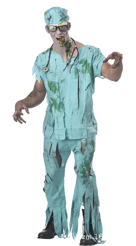 Мужская медицинская форма костюмы для косплея топ брюки шляпа костюмы 3 шт Набор Хэллоуин Страшные костюмы шляпа топ брюки комплект из 3 предметов