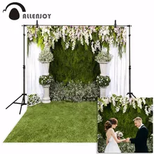 Allenjoy Wedding photography backdrop garden flower spring green grass background photo studio photocall photophone party decor allenjoy photography backdrop spring grass white flower bokeh green background photocall photographic photo studio